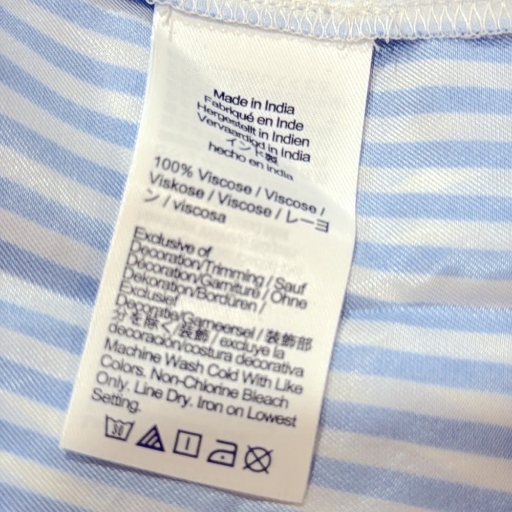 NWT J. Crew Blue & White Maude dress in stripe drapey viscose twill - Picture 8 of 8